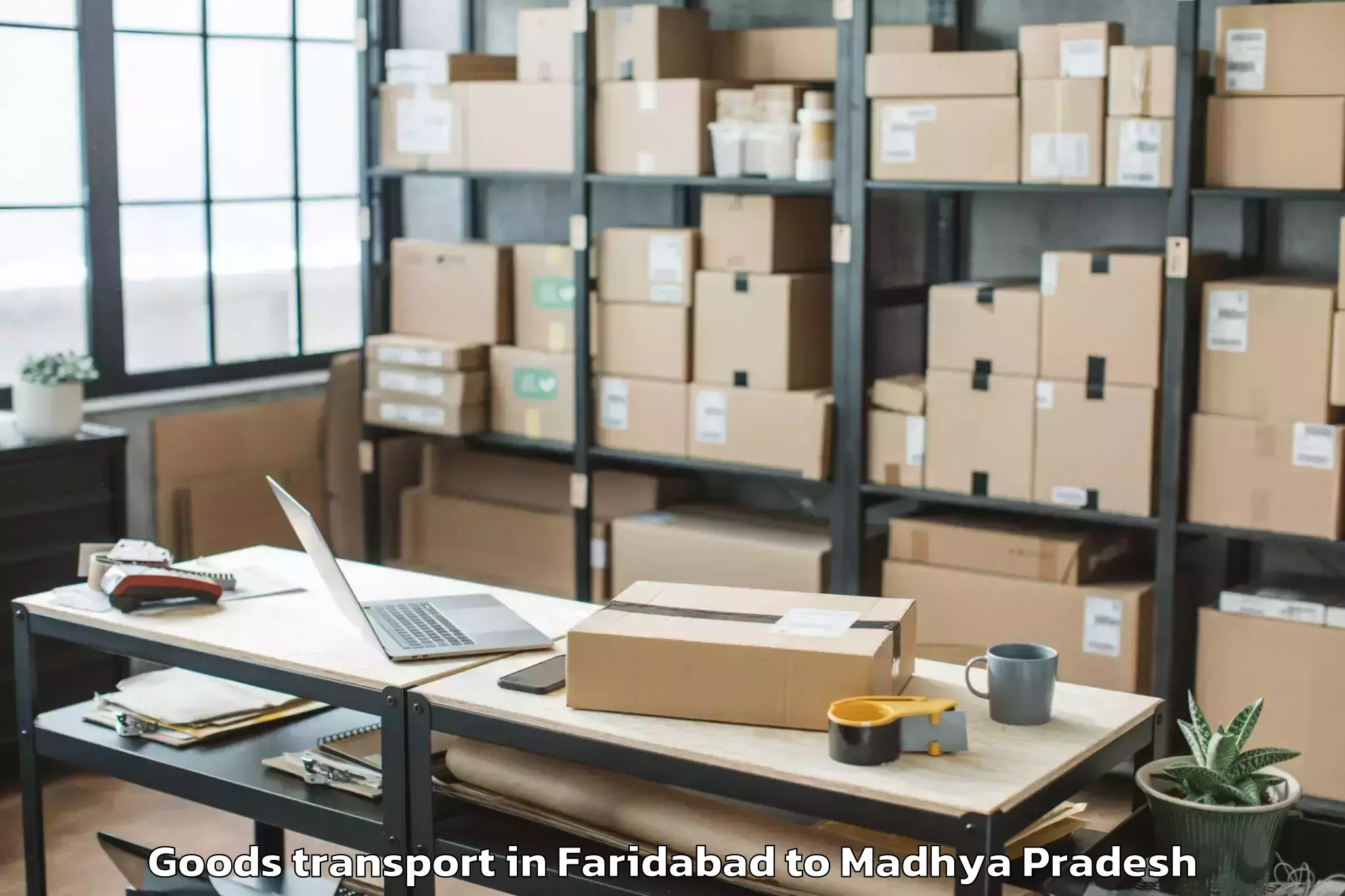 Discover Faridabad to Khajuraho Airport Hjr Goods Transport